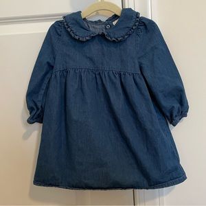 Cat & Jack Baby Girls Denim Prairie Dress Medium Wash Size 24M